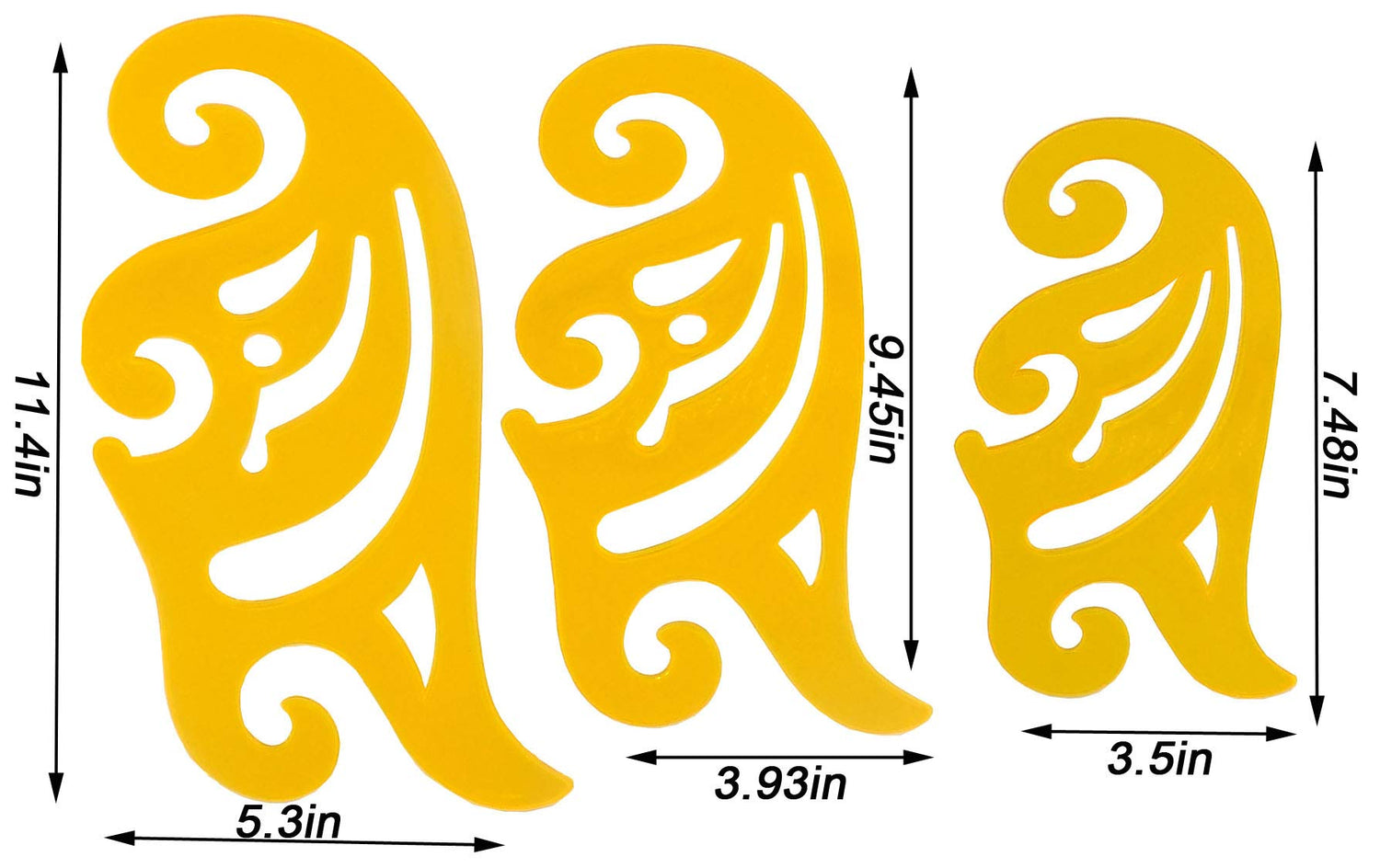 Vincilee 6 Pieces Plastic French Curve Ruler Drafting Drawing Template Tool Multi-Function Comic Template Tool 6 Sizes Vincilee