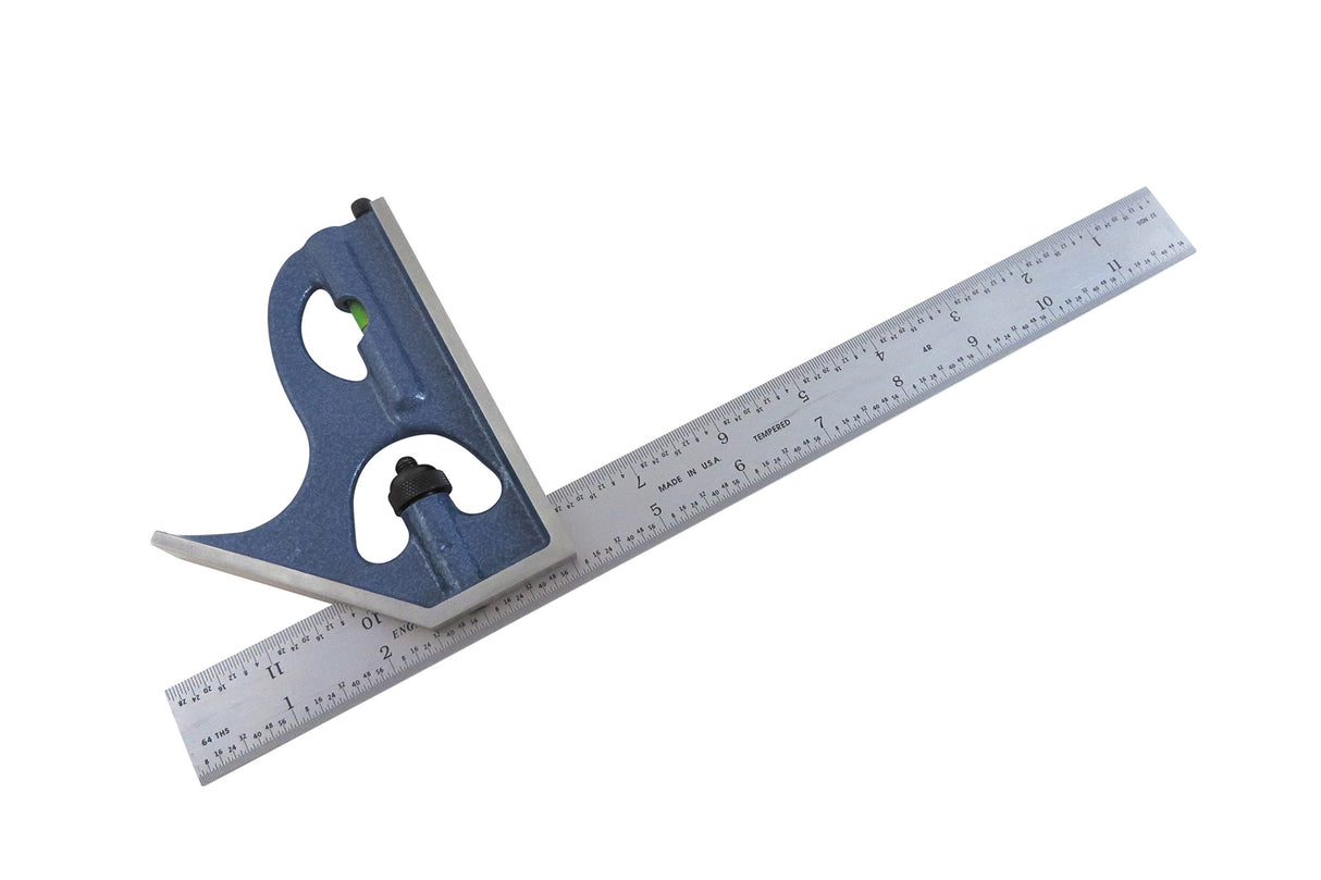 PEC 7121-012 2 Pc 12" 4R Cast Iron Combination Square Set PEC Tools