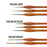 U.S. Art Supply 8 Piece Taklon Detail and Liner Artist Brush Set with Wood Comfort Grip Handles - Art, Detailing, Acrylic, Oil, Watercolor U.S. Art Supply