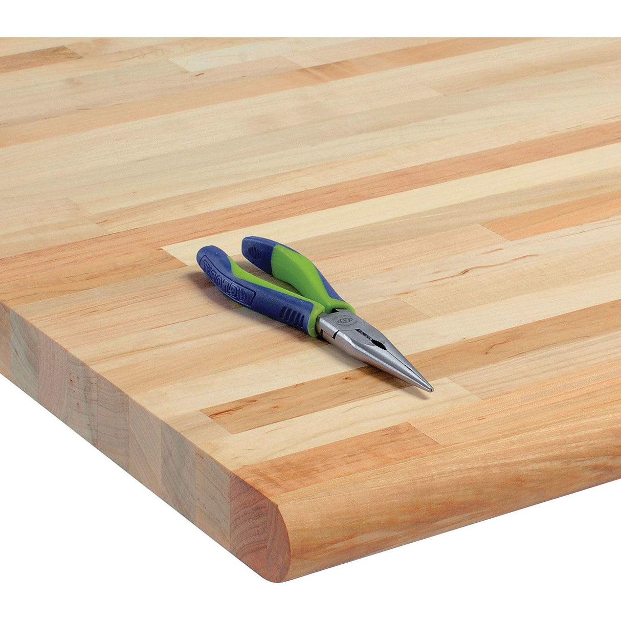 Global Industrial Adjustable Height Workbench C-Channel Leg, 72" W x 30" D, 1-3/4" Maple Top Safety Edge, Black Global Industrial