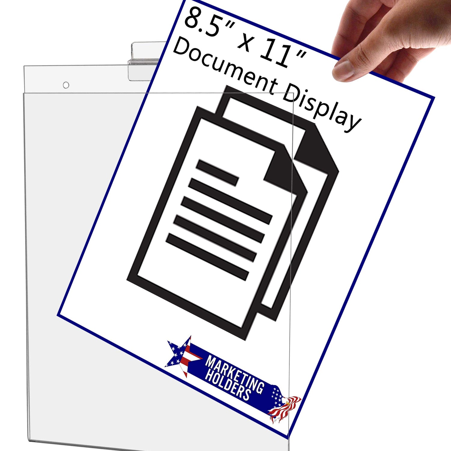 Marketing Holders 4 Pack Slatwall Sign Holder for 8.5 x 11 Inch Flyers Ads and Price Lists in Bookstores Retail Stores and Libraries No Assembly Marketing Holders