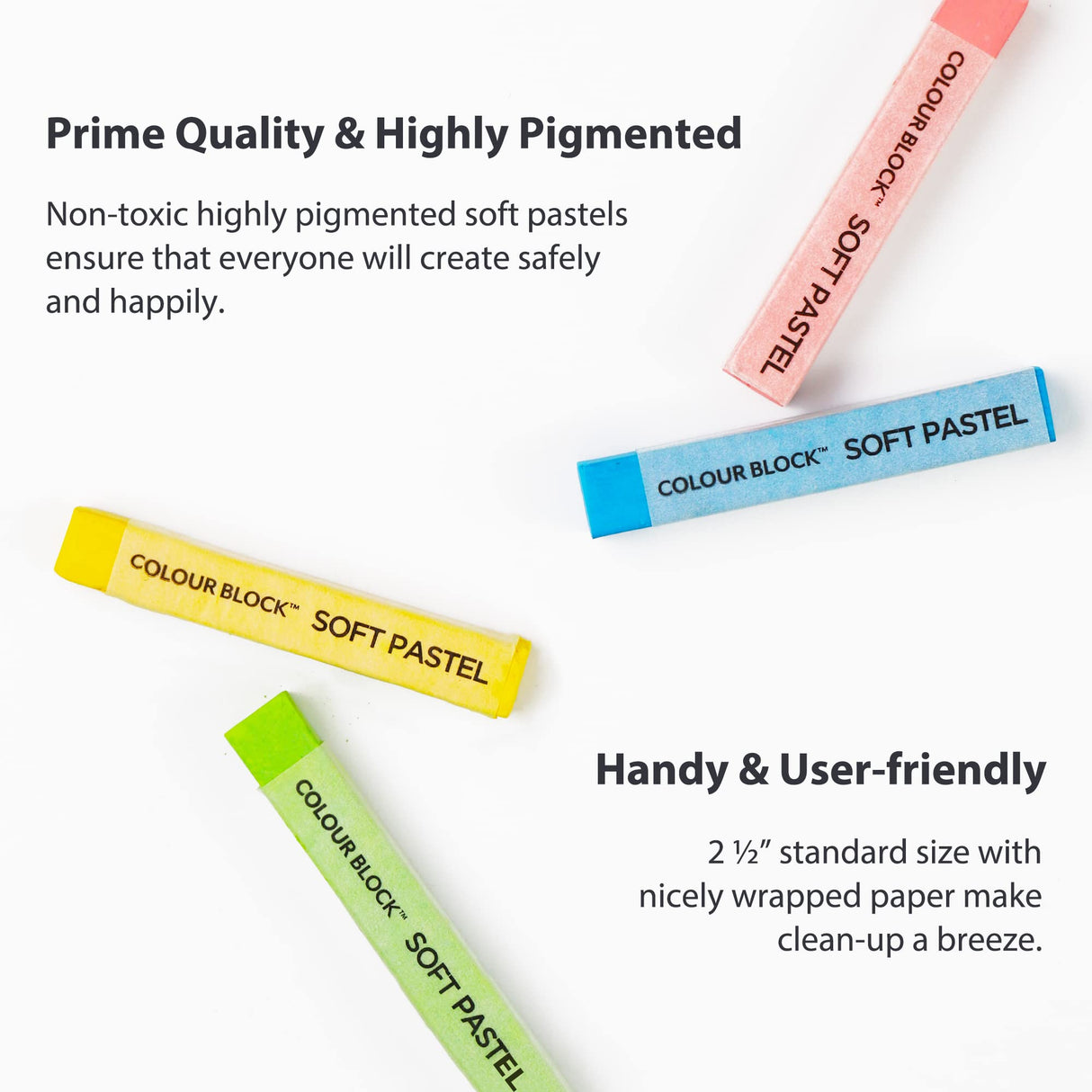 COLOUR BLOCK 100pc Wooden Case Soft Pastel Art Set for Beginners and Experienced Artists I Colors Square Chalk Pastels Art Supplies for Drawing, COLOUR BLOCK