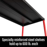 Craftsman 4-Shelf 6-Foot Tall Storage Rack for Garage and Workshop, Durable Powder-Coated Steel, Reinforced Adjustable-Height Steel Shelves - Craftsman