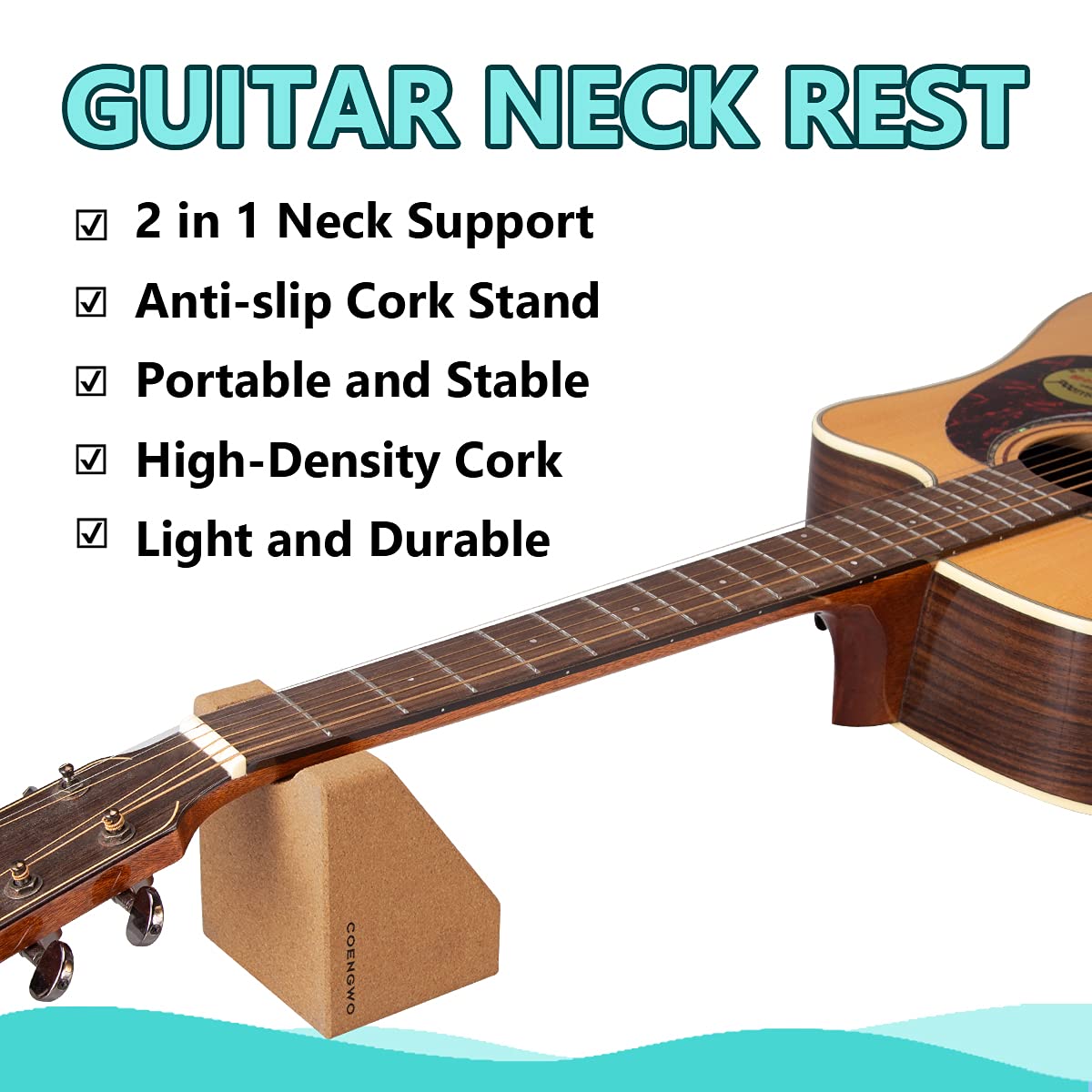Guitar Neck Rest, Guitar Neck Cradle Support Pillow String Instrument Luthier Tool for Guitar Workstation, Ukuleles, Violins, Banjos, Mandolins COENGWO