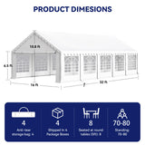 PHI VILLA 32'x16' Outdoor Heavy Duty Party Tent Large Commercial Canopy Wedding Event Shelter Carport with Removable Sidewalls & 4 Storage Bags for PHI VILLA