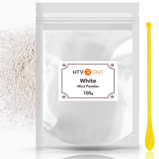 HTVRONT White Mica Powder for Epoxy Resin - 3.5 oz (100g) Nature Non-Toxic Mica Pigment Powder, Mica Powder for Soap Making, Lip Gloss, Candle - WoodArtSupply