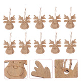 EXCEART 60 Pcs Christmas Deer Pendant Deer Head Wood Cutouts Wooden Deer Head Christmas Ornaments Reindeer Wooden Decor Christmas Tree Decorations EXCEART