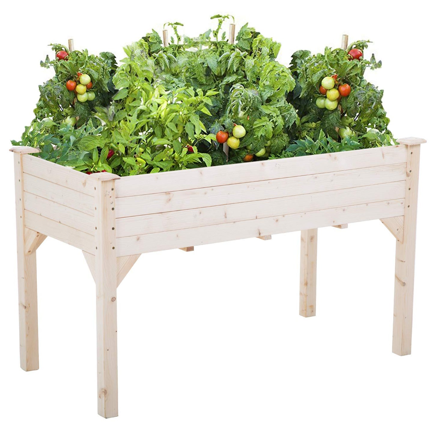 Garden Raise Bed 49x24x30 Inch Elevated Garden Bed Wood Planter Box Kit for Vegetable Flower Outdoor Yard Gardening Planter Box Wooden Garden Box