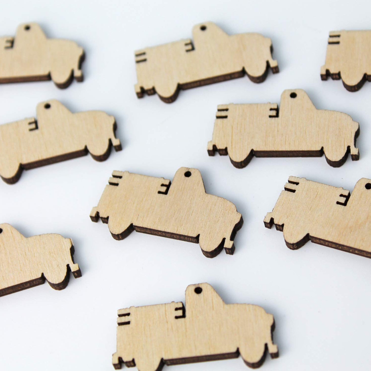 ALL SIZES BULK (12pc to 100pc) Unfinished Wood Wooden Vintage Pickup Truck Laser Cutout Dangle Earring Jewelry Blanks Charms Shape Crafts Made in Texan Wood Crafts
