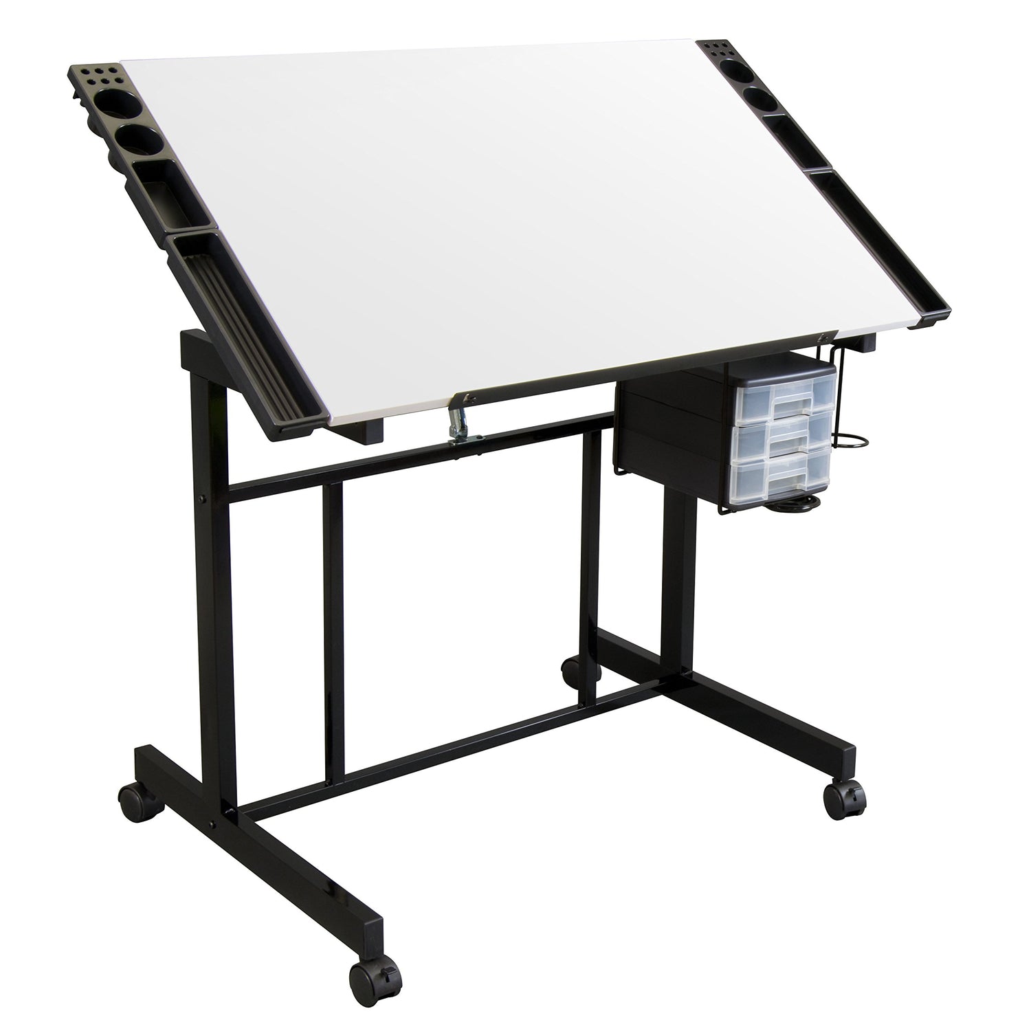 Studio Designs Deluxe Craft Station, Top Adjustable Drafting Table Craft Table Drawing Desk Hobby Table Writing Desk Studio Desk with Drawers, 36''W SD STUDIO DESIGNS