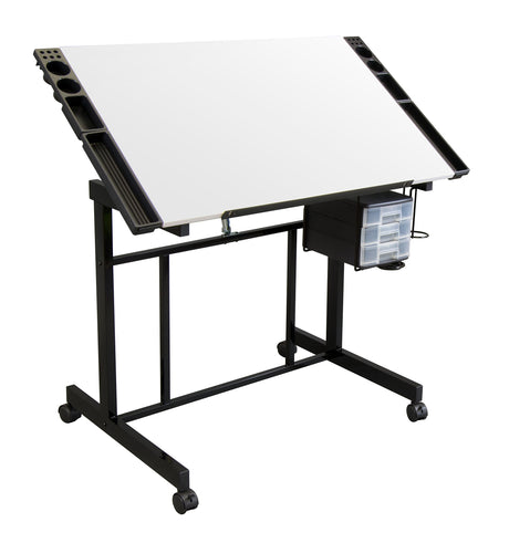 Studio Designs Deluxe Craft Station, Top Adjustable Drafting Table Craft Table Drawing Desk Hobby Table Writing Desk Studio Desk with Drawers, 36''W SD STUDIO DESIGNS