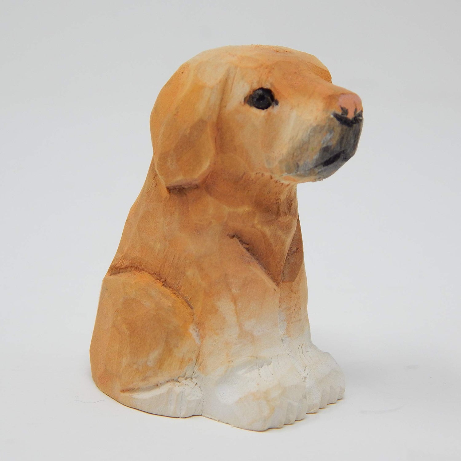 Labrador Retriever Dog Puppy Figurine Miniature Wood Carving Handmade Home Decor Small Animal Garden Statue Pet Selsela