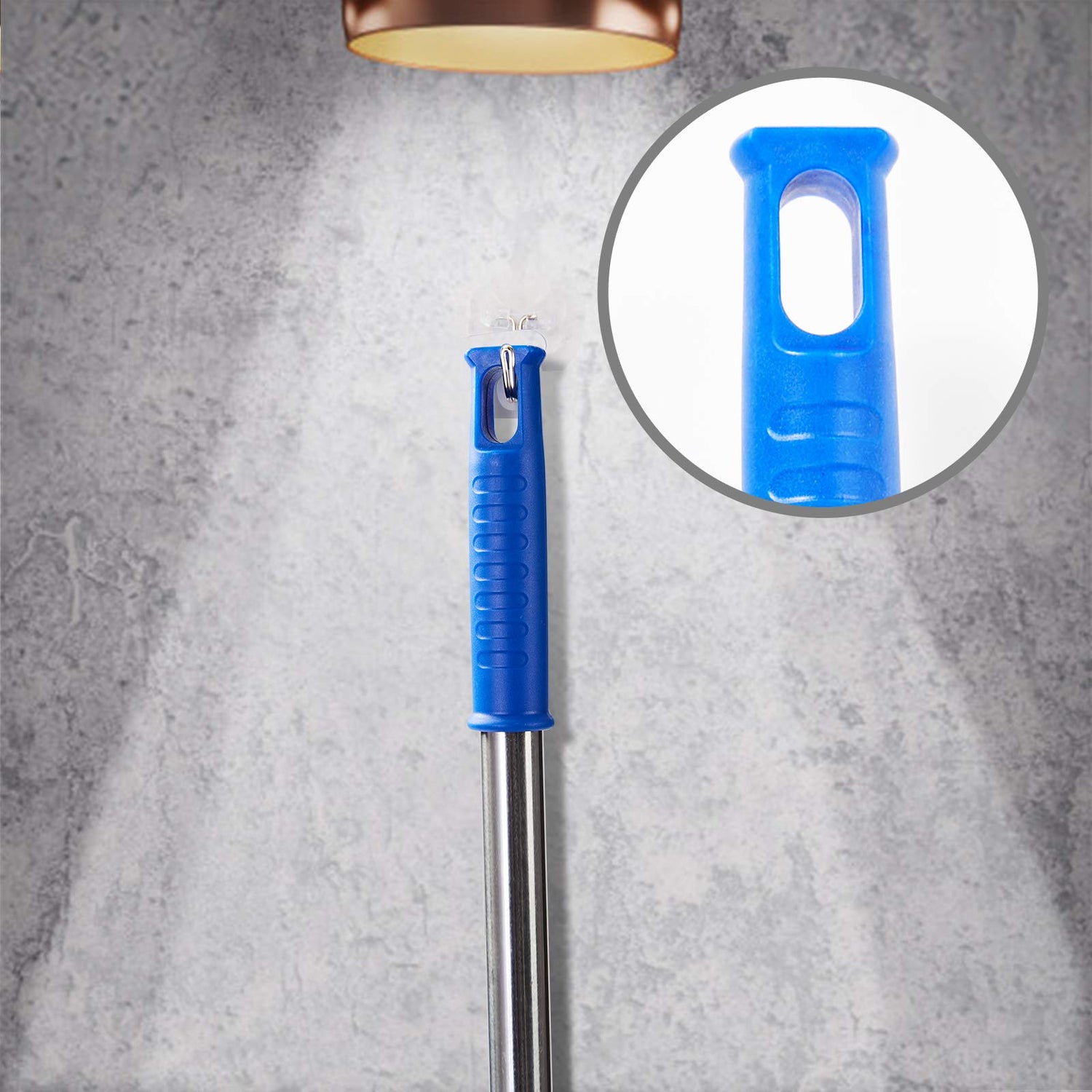 Ceiling Fan Duster with Extension Pole, Cobweb & Corner Brush Cleaning Kit w 2 Duster Heads for Cleaning,15-100 Inch Long Handle Aluminum Telescoping ZZ LAZYCOTTAGE