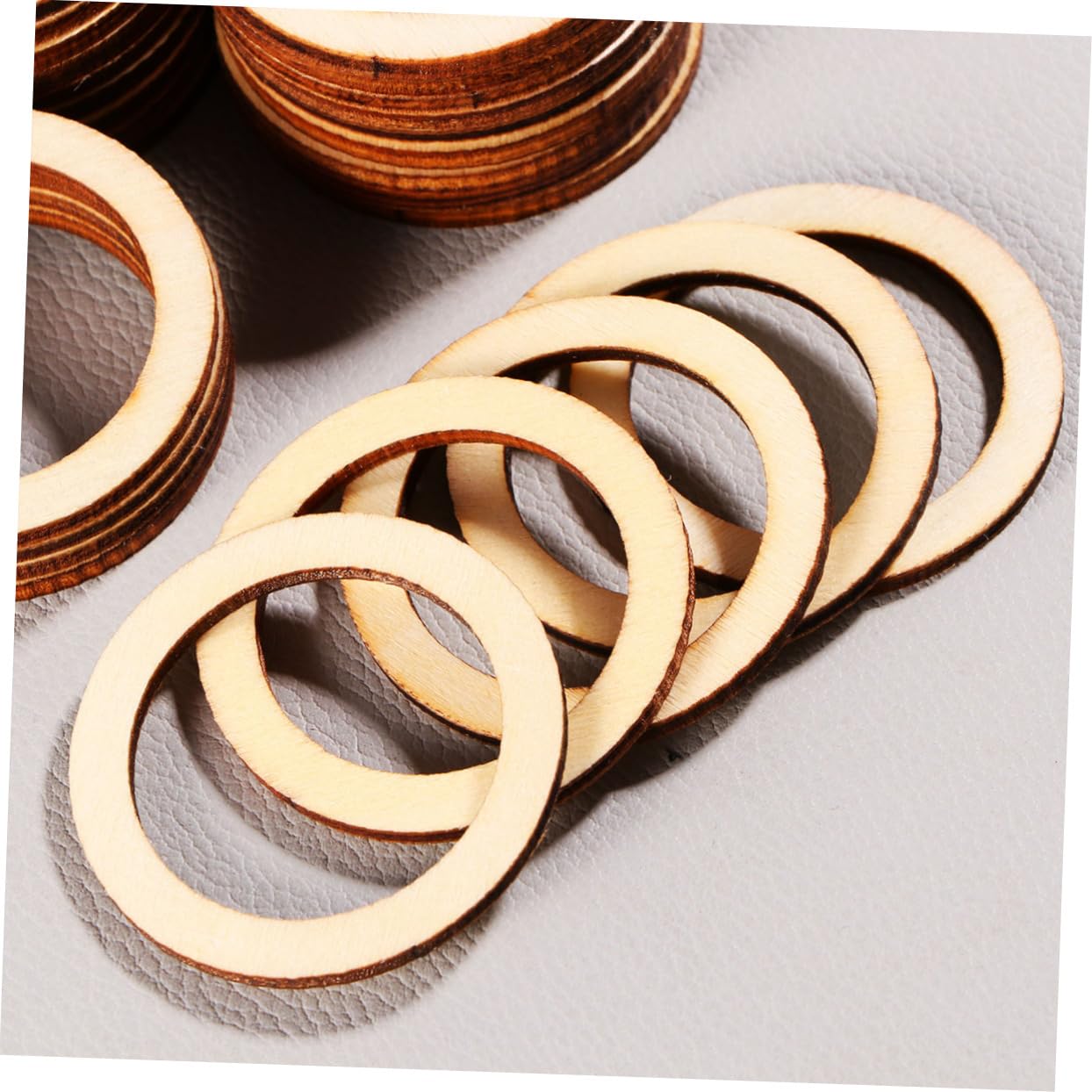 SEWACC 100pcs Macrame Wood Rings Wood Blanks Ring Cross Rings Dream Catcher Bamboo Hoops Wreath Frame Rustic Wood Slices Unfinished Wood Circles SEWACC