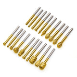 20pcs Rotary Bits Burr Set with 1/8 inch Shank for DIY Woodworking, Carving, Engraving, Drilling. DKIBBITH