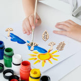 VILLCASE 1 Set Fall Thanksgiving Unfinished Wooden Ornaments Hollow Maple Leaves Mushrooms Wood Cutout Blank Wood Shapes Wood Slices for Kids Craft VILLCASE