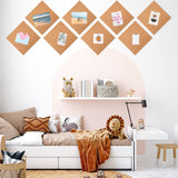 Kosiz 30 Pack Cork Board for Wall 12" x 12", 1/4" Thick Square Cork Board Tiles Brown Bulletin Corkboards with 150 Self Adhesive for Office Home and Kosiz