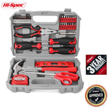 Hi-Spec 42pc Red Household DIY Small Tool Kit. Tool Box Set of Starter Basic Tools Kit for Home & Office Hi-Spec