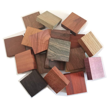 DEUXPER Wooden Pieces for Wood Jewelry Ring Making, 21pcs Wood Ring Materials with Different Natural Wooden Textures, Wood Blanks for DIY Wooden DEUXPER