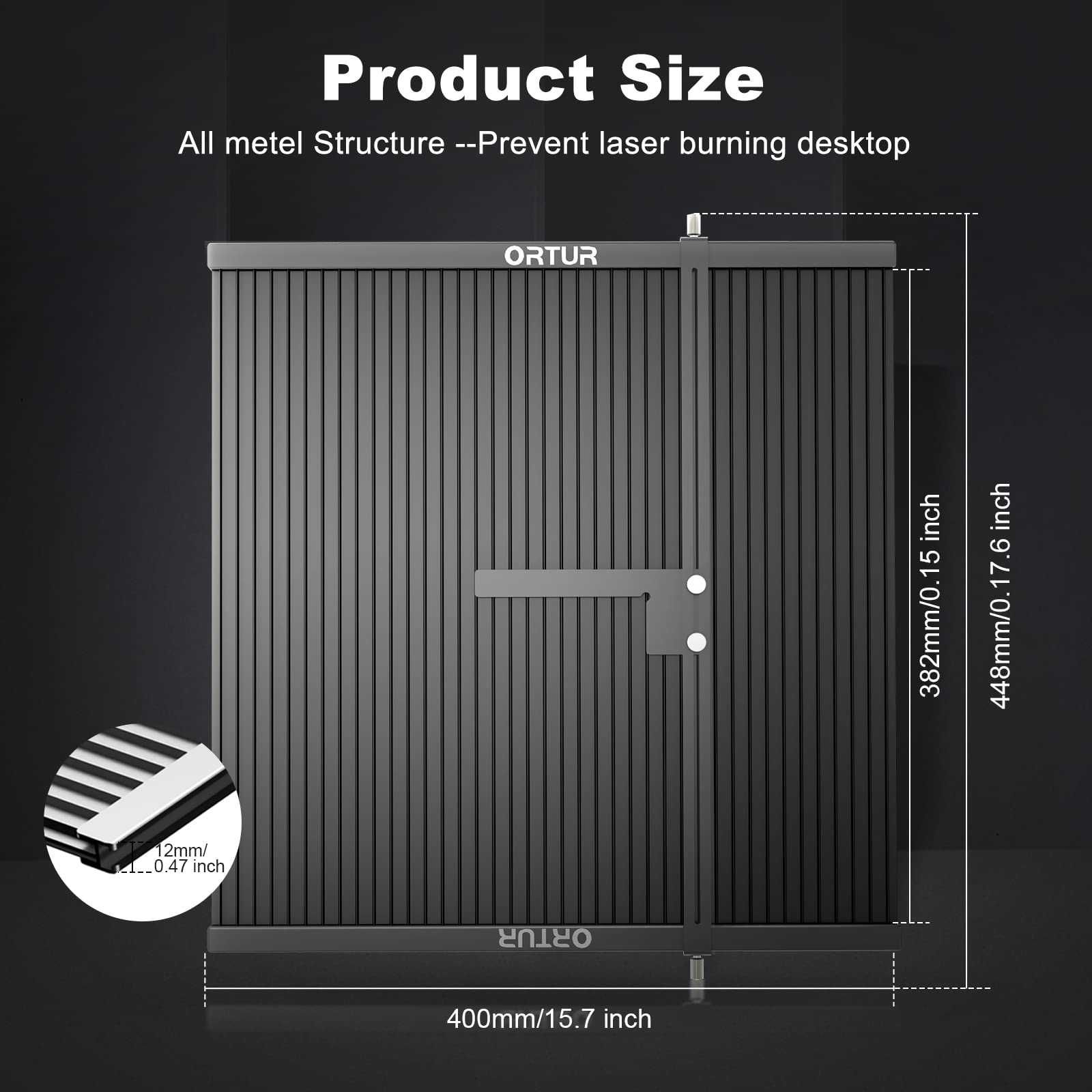 Ortur Laser Engraving Platform, DIY Design Aluminum Working Panel 15.75x17.64x0.47 inch High Strength Steel for Fast Heat Dissipation and - WoodArtSupply