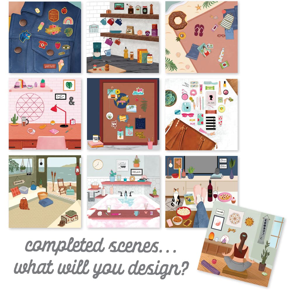 Sticker & Chill — Personal Spaces — Relax and Unwind with Repositionable Stickers — for Teens and Adults Craft Crush