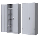 Greenvelly Metal Storage Cabinet, 72” Tall Locking Steel Storage Cabinet with 2 Doors and 4 Adjustable Shelves, Metal File Cabinet for Home Office, Greenvelly