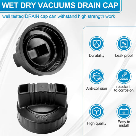 47922 Vac Drain Cap Compatible with Ridgid Shop Vacuum Cleaner and Craftsman Shop Vacuum, 1.97'' ID Wet/Dry Vacuum Replacement Drain Cap（1pack） GYPNS