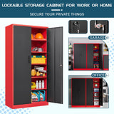 MIIIKO Metal Storage Cabinet with Locking Doors, Tall Steel Cabinets with 5 Shelves, Garage Storage Locker Cabinet for Pantry Workshops and Office MIIIKO