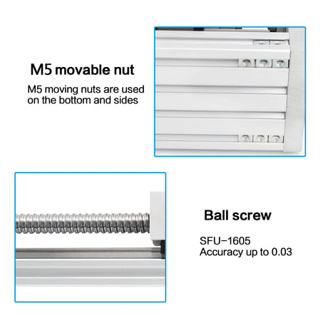 RATTMMOTOR ZBX80 200mm Stroke CNC Linear Stage Motion Actuator X Y Z Axis Linear Slide Rail Aluminum Alloy Cross Sliding Table Linear Rail Guide RATTMMOTOR