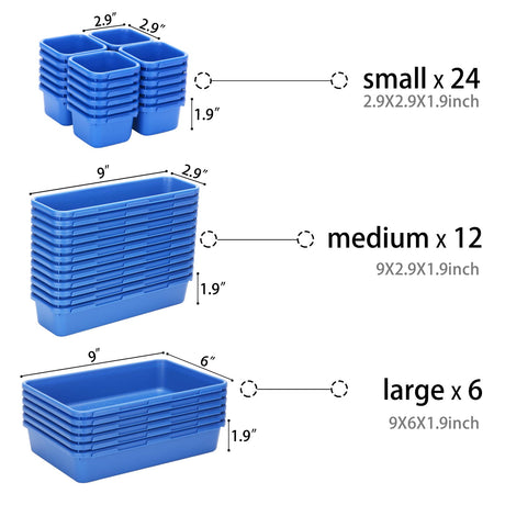 42 Pack Tool Box Organizer Tool Tray Dividers, Rolling Tool Chest Cart Cabinet Workbench Desk Drawer Organization and Storage for Hardware, Parts, KeFanta