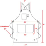 AFUN Chef Aprons for Men Women with Large Pockets, Cotton Canvas Cross Back Heavy Duty Adjustable Work Apron, Size M to XXL(Grey) AFUN