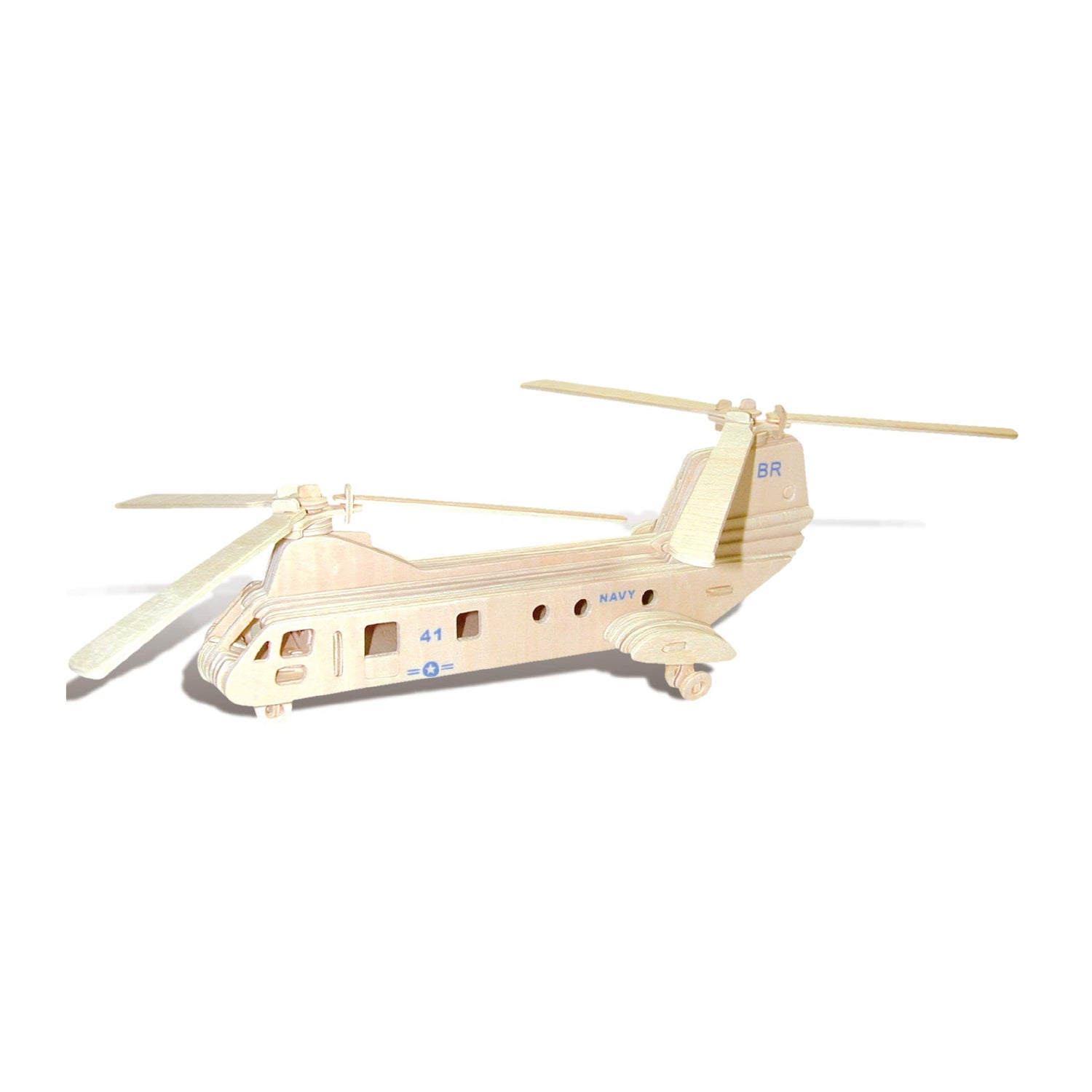 Puzzled 3D Puzzle Sea Knight Helicopter Wood Craft Construction Model Kit, Fun & Educational DIY Wooden Toy Assemble Model Unfinished Crafting Hobby Puzzled