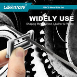 Libraton 31PCs Metal File Set, Metal Files, Metal Files for Steel, 12 Needle Files with Case, Riffler File, 12 Sandpapers, Steel Brush, File Sets for LIBRATON