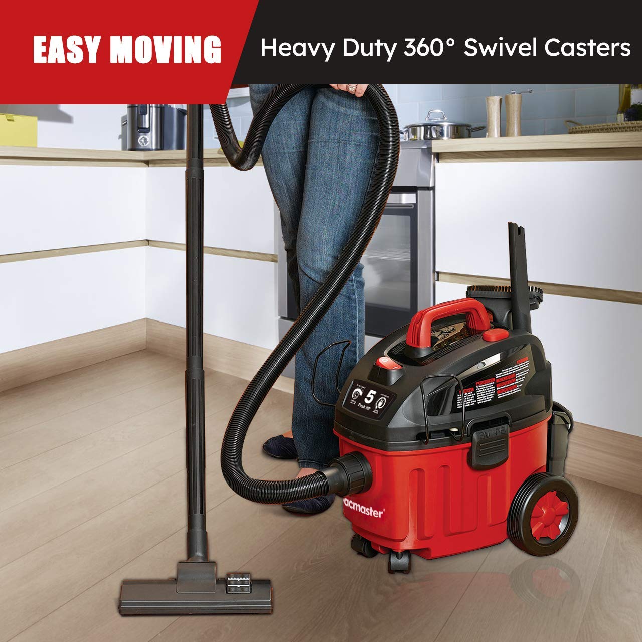 Vacmaster VF408 4 Gallon Wet/Dry Vacuum Cleaner with 2-Stage Motor Vacmaster