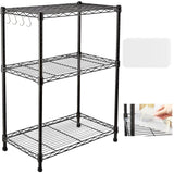 SsngygHme 3 Tier Shelf Storage, Wire Shelving Unit, 3 Tiers Standing Shelving Units Adjustable Metal Organizer Wire Rack with Leveling Feet, 15.7 '' SsngygHme