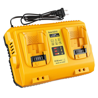 DCB102 Dual Charging Station Replacement for Dewalt 20V Battery Charger Compatible with Dewalt 12/ 20V MAX Battery DCB200 DCB205 DCB206 DCB606 DCB609 - WoodArtSupply