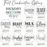 Custom Round Nursery Name Sign, Personalized Wooden Wall Plaque, 12" 18" 24", 30" 3D Wall Art for Children & Kids Rooms, Baby Shower, Hickory Hollow Hickory Hollow Designs