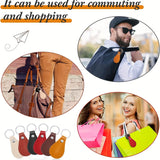 30Pcs Leather Key Fob Kit Leather Keychain Blanks with Rivets and Key Rings for Laser Engraving DIY Making Leather White FYDTFI