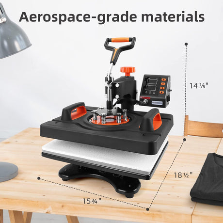 Heat Press Machine 12x15 inch 360° Swing Digital T Shirt Pressing Machine 11 in 1 Multifunction Heat Transfer Sublimation Combo for T Shirts Mugs Hat Towallmark