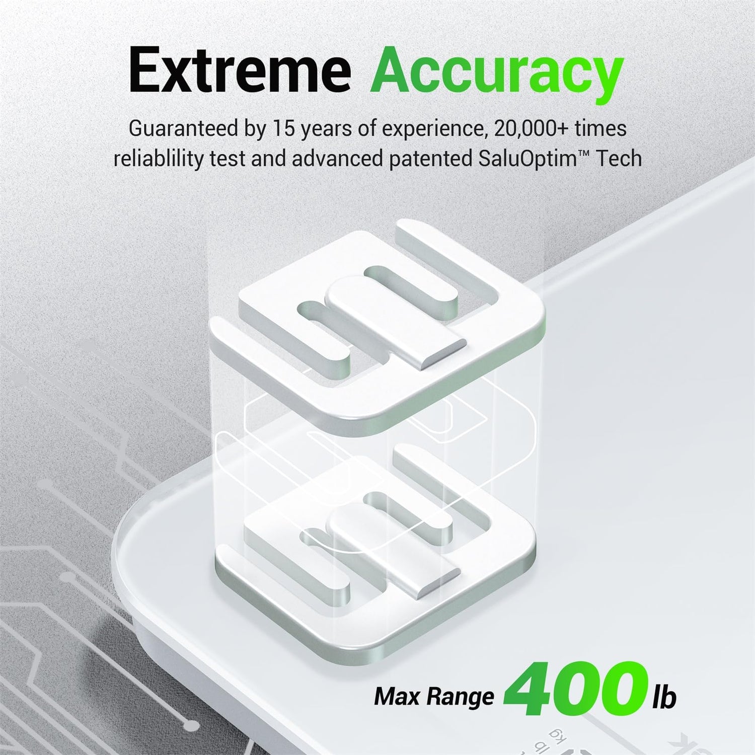 Ovutek Bathroom Scale for Body Weight, Highly Accurate Digital Weighing Machine for People, Upgraded Batteries Included, Compact Size, LED Display, OVUTEK