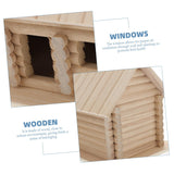 SUPVOX Wooden Bird House Wooden Bird Hut DIY Wood Bird House Parrot Hanging Hideaway Cave Unpainted Bird Hut Birdhouse Craft Kit Hamster Hammock Bed SUPVOX