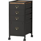 GAOMON File Cabinet, Filing Cabinet with 4 Drawer, Mobile File Cabinet Fits Letter Size or A4, Fabric Vertical File Cabinet on Wheels, Home Office GAOMON