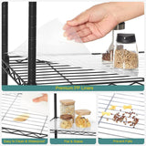 SsngygHme 3 Tier Shelf Storage, Wire Shelving Unit, 3 Tiers Standing Shelving Units Adjustable Metal Organizer Wire Rack with Leveling Feet, 15.7 '' SsngygHme