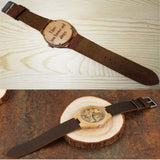 Godchoices Personalized Customized Wooden Watch with Photo Or Message Double-Side Engraving for Personalized Gift (40MM, Brown) Godchoices