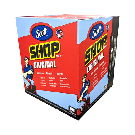 Scott Kimberly-Clark 75190 Scott Shop Towels, 9" x-12", Blue (1 Box of 200) Scott