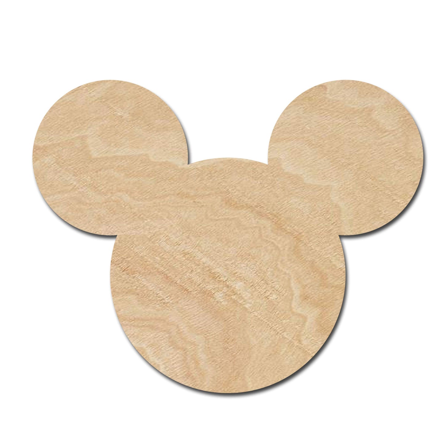 Mouse Head Wood Cutouts for crafts, Laser Cut Wood Shapes 5mm thick Baltic Birch Wood, Multiple Sizes Available - WoodArtSupply