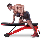 DERACY Adjustable Weight Bench for Full Body Workout, Incline and Decline Weight Bench for Indoor Workout, Home Gym (Red) DERACY