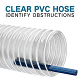 Heavy PVC Dust Collection Hose 2 1/2" x 20', Puncture Resistant PVC Dust Collection Hose with Carbon Steel Wire Coil, Flexible Clear PVC Fume Qucship