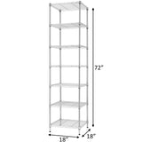 Finnhomy Heavy Duty 7 Tier Wire Shelving, 18x18x72 inches 7 Shelves Storage Rack with Thicken Steel Tube, Pantry Shelves for Storage, Adjustable Finnhomy