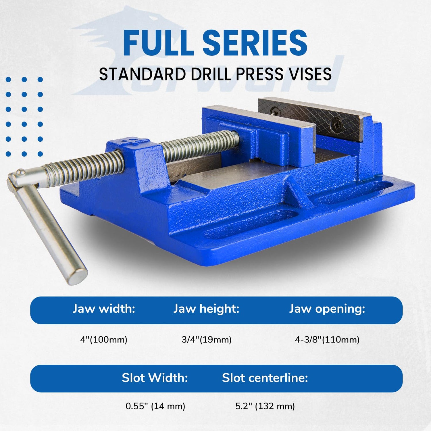 Forward Drill Press Vise 4" Jaw Width, Q194A Portable Vise Forward